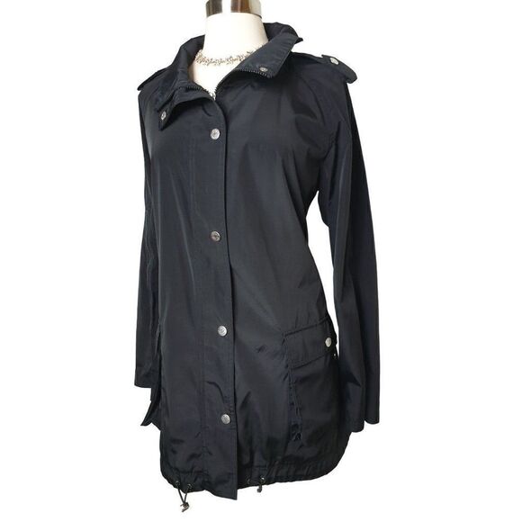 Betsey Johnson Black Lightweight Jacket Full Zip Snap Button Closure Coat XL - Picture 2 of 12